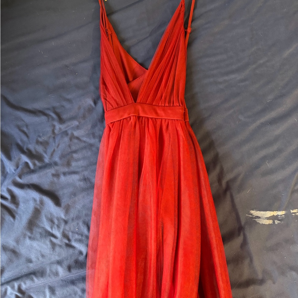 SHEIN Red Backless Dress